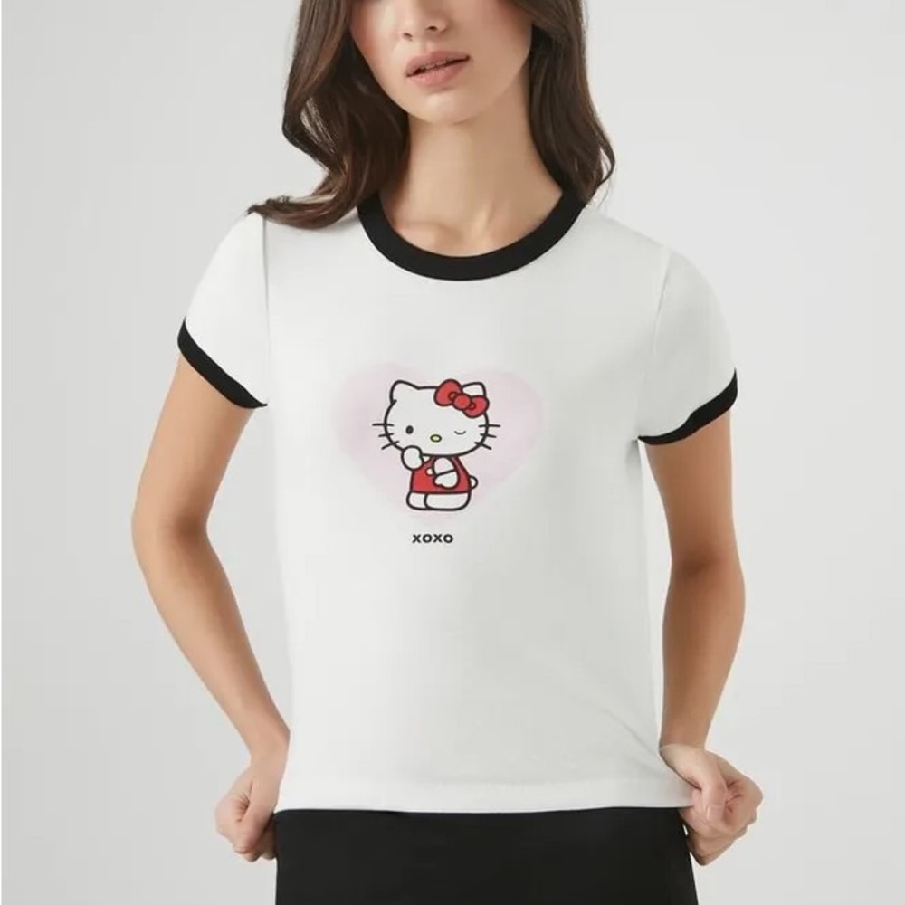 Forever 21 X Hello Kitty Ringer Baby T-Shirt